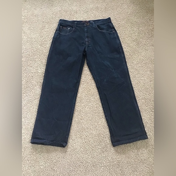 Red Ape Jeans Mens 38X33 Loose Fit Hip Hop Skater Grunge Blue Denim - Picture 4 of 13